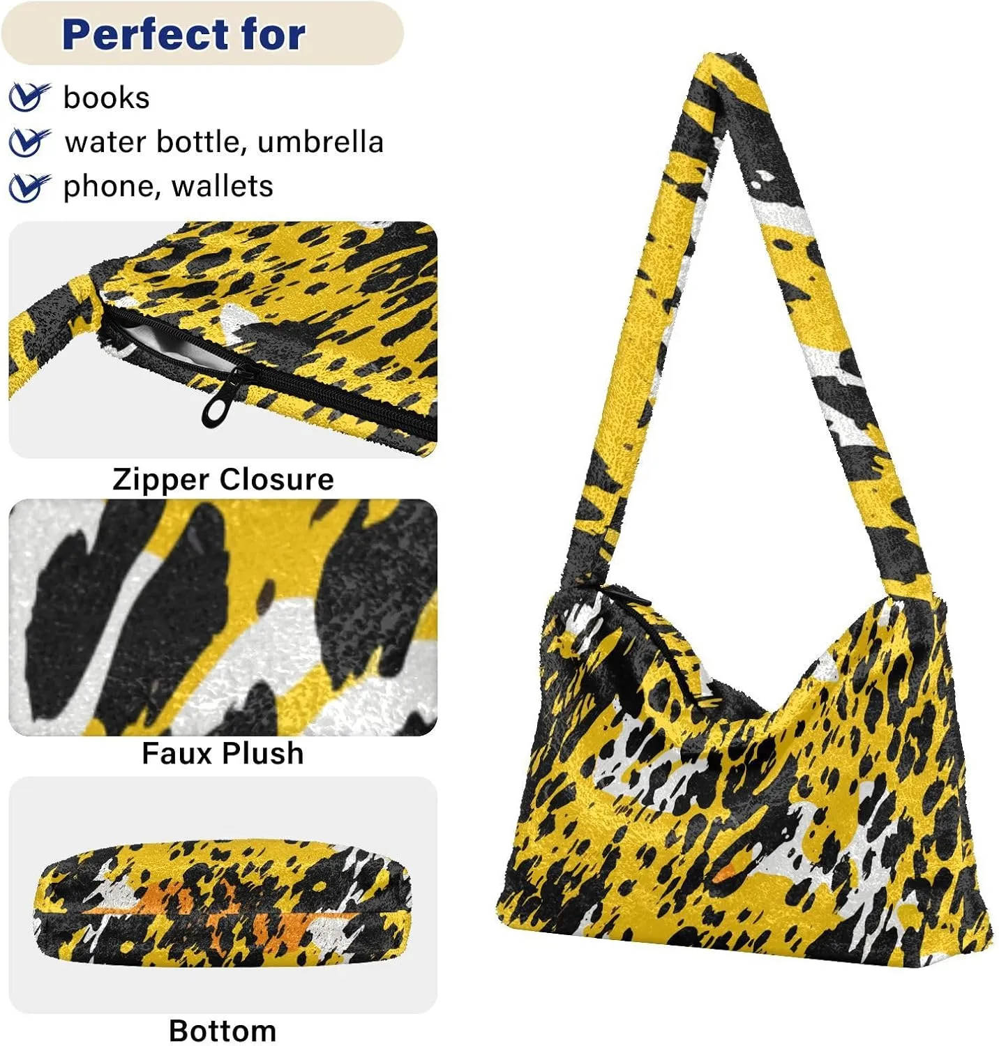 Hercules Puppy Lifting Weights Plush Shoulder Bag, Purse Handbag Shoulder Bag, Plush Tote Bag Women