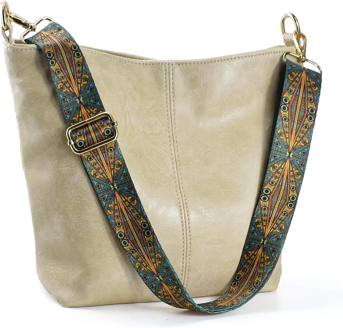 Hobo Bags Vegan Leather Crossbody Bag Guitar Strap Shoulder Purses with Zipper Handbags for Women