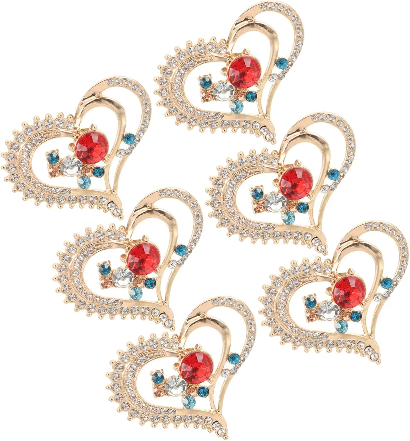 HOMSFOU 10Pcs Rhinestone Heart Applique Patches for Clothing Shoes and Handbags Sparkly DIY Decorative Garment Decors Accessories for Crafting and Fashion Upgrades