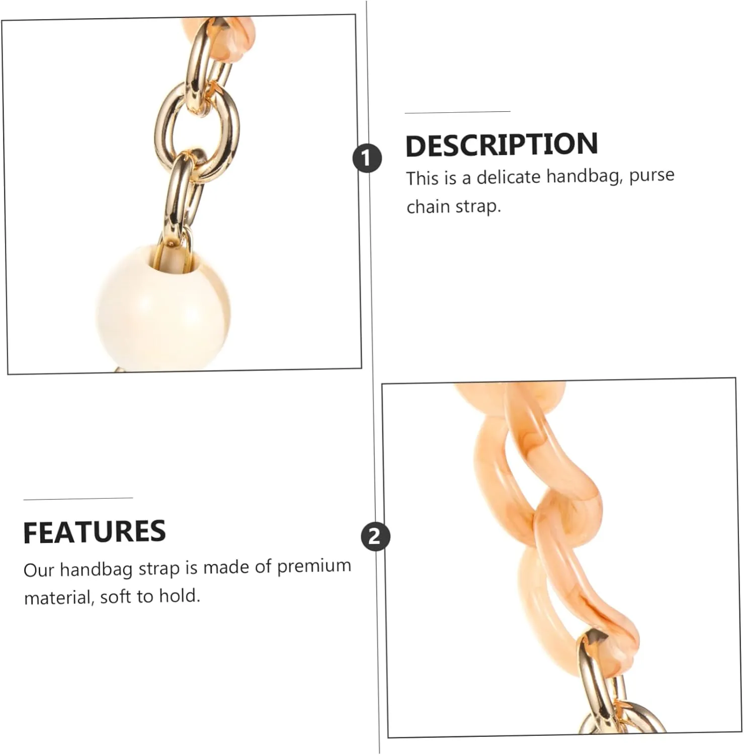HOMSFOU Purse Chain Handbag Replacement Strap Attractive Chain Handbag Reasonable
