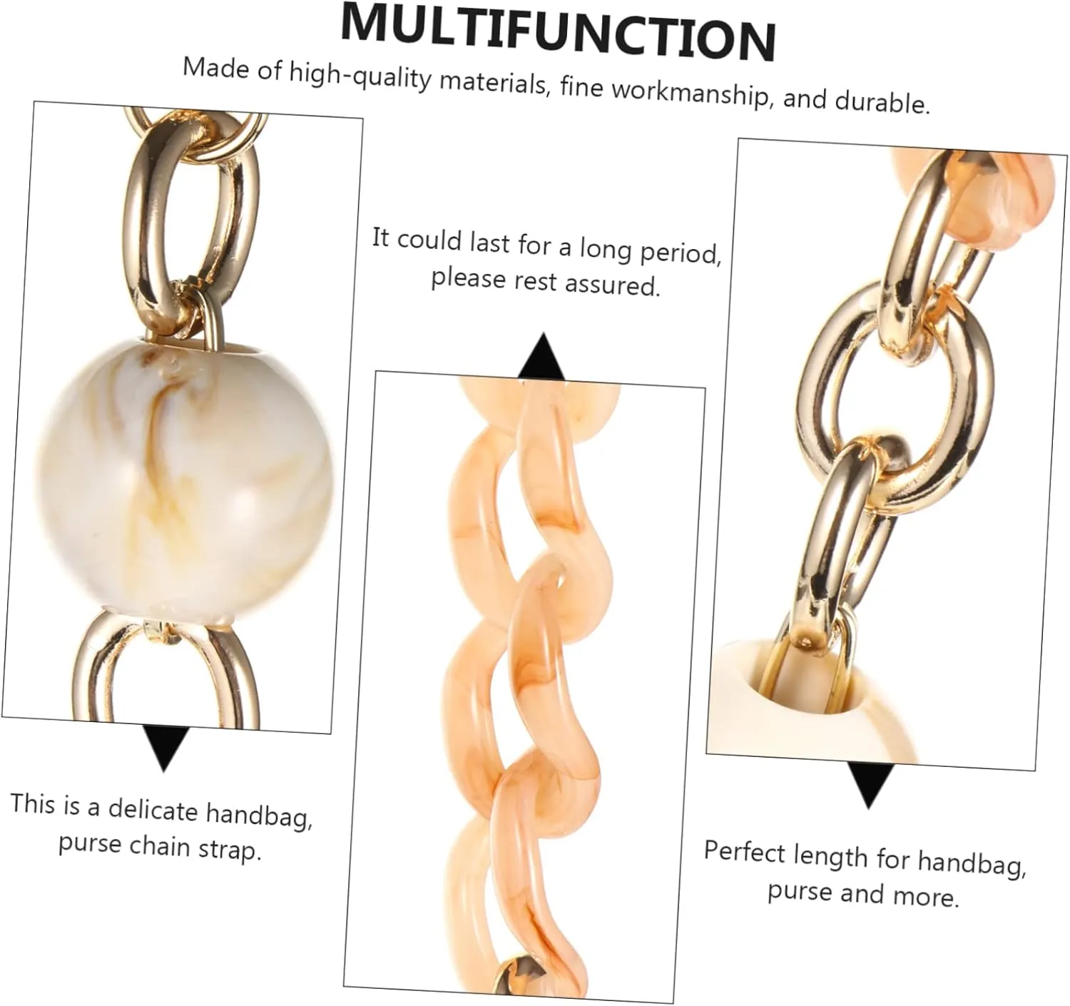 HOMSFOU Purse Chain Handbag Replacement Strap Attractive Chain Handbag Reasonable