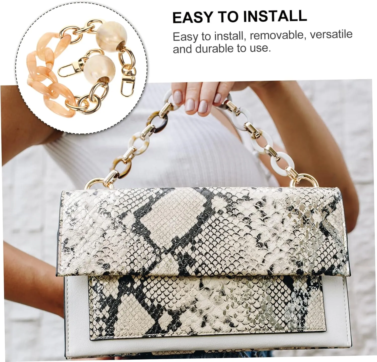 HOMSFOU Purse Chain Handbag Replacement Strap Attractive Chain Handbag Reasonable