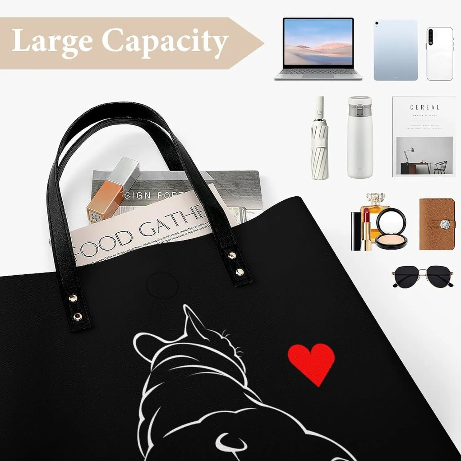Hotdog Fun Food Hot Dog Leather Handbag with Large Space, Fashionable Handbag