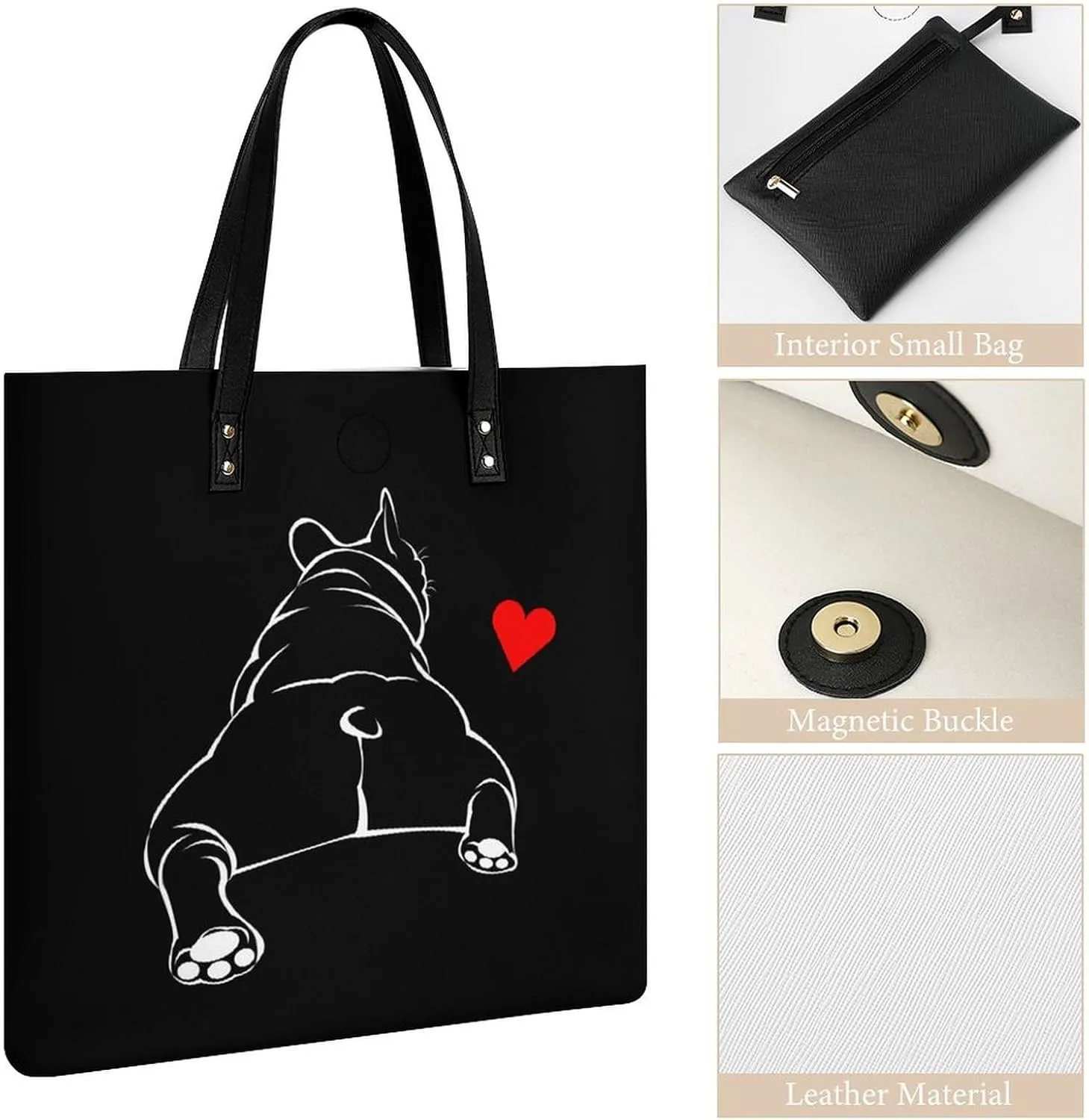 Hotdog Fun Food Hot Dog Leather Handbag with Large Space, Fashionable Handbag