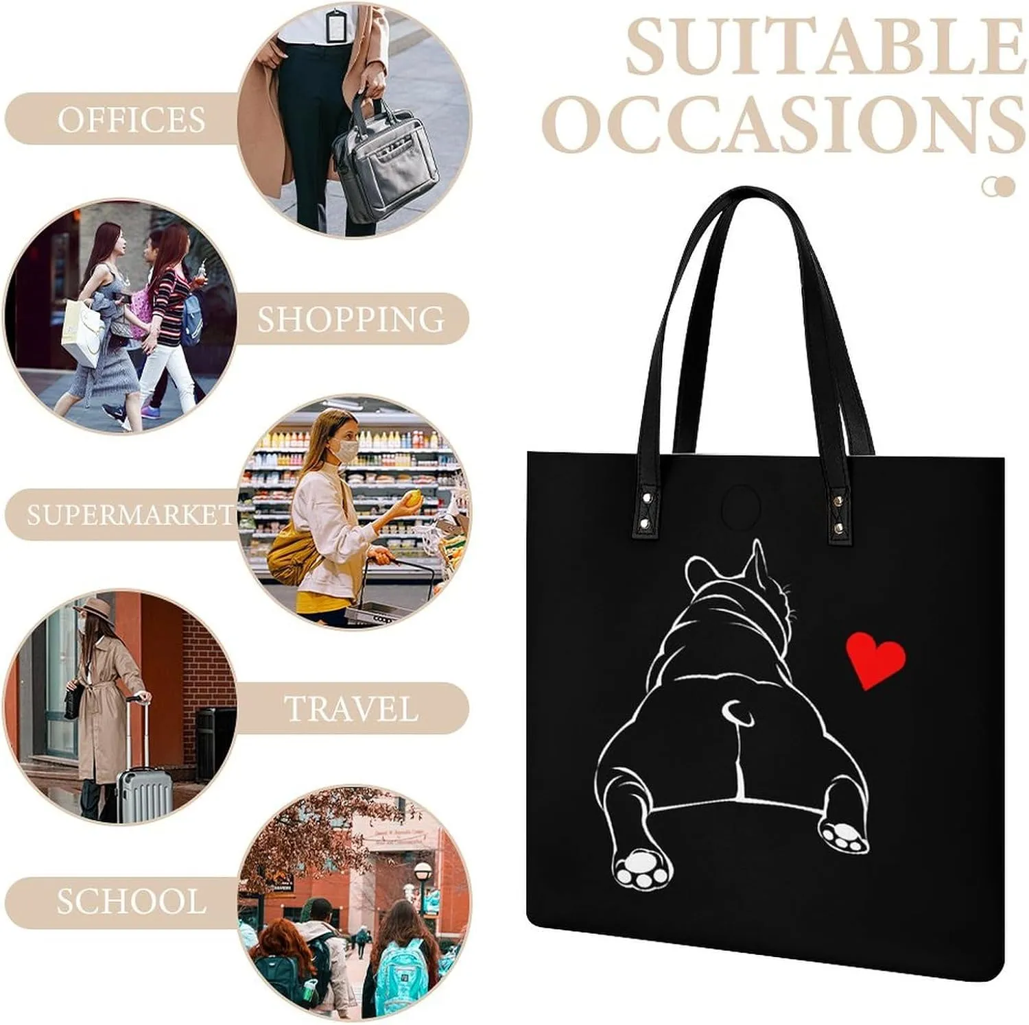Hotdog Fun Food Hot Dog Leather Handbag with Large Space, Fashionable Handbag