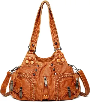 I IHAYNER Purses and Handbags for Women Hobo Tote Purse Soft PU Leather Satchel Shoulder Bag with Multi-Pocket