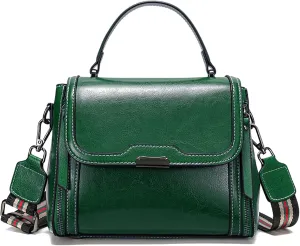 imeetu Oil Wax Leather Handbags for Women, Crossbody Bag Removable Shoulder Strap