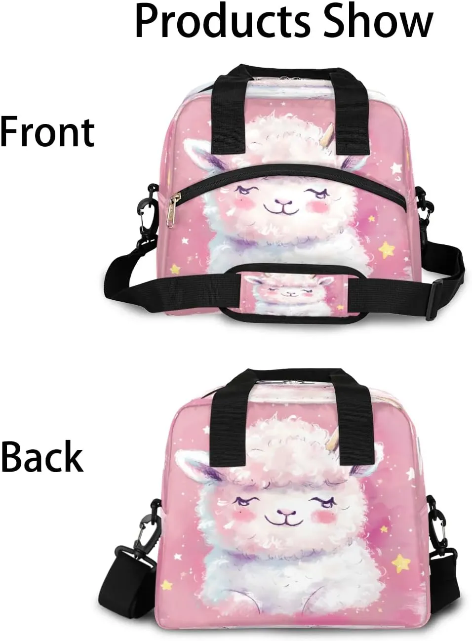 Insulated Lunch Bag for Women Men Adults Reusable Waterproof Leakproof Lunch Box Animal Sheep Stars Cute Large Cooler Lunch Tote Handbags Meal Prep Bag for Work Travel Picnic Lunch Pail