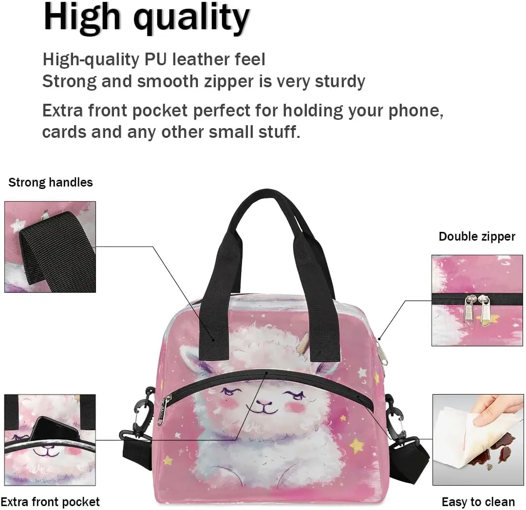 Insulated Lunch Bag for Women Men Adults Reusable Waterproof Leakproof Lunch Box Animal Sheep Stars Cute Large Cooler Lunch Tote Handbags Meal Prep Bag for Work Travel Picnic Lunch Pail