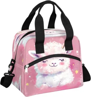 Insulated Lunch Bag for Women Men Adults Reusable Waterproof Leakproof Lunch Box Animal Sheep Stars Cute Large Cooler Lunch Tote Handbags Meal Prep Bag for Work Travel Picnic Lunch Pail