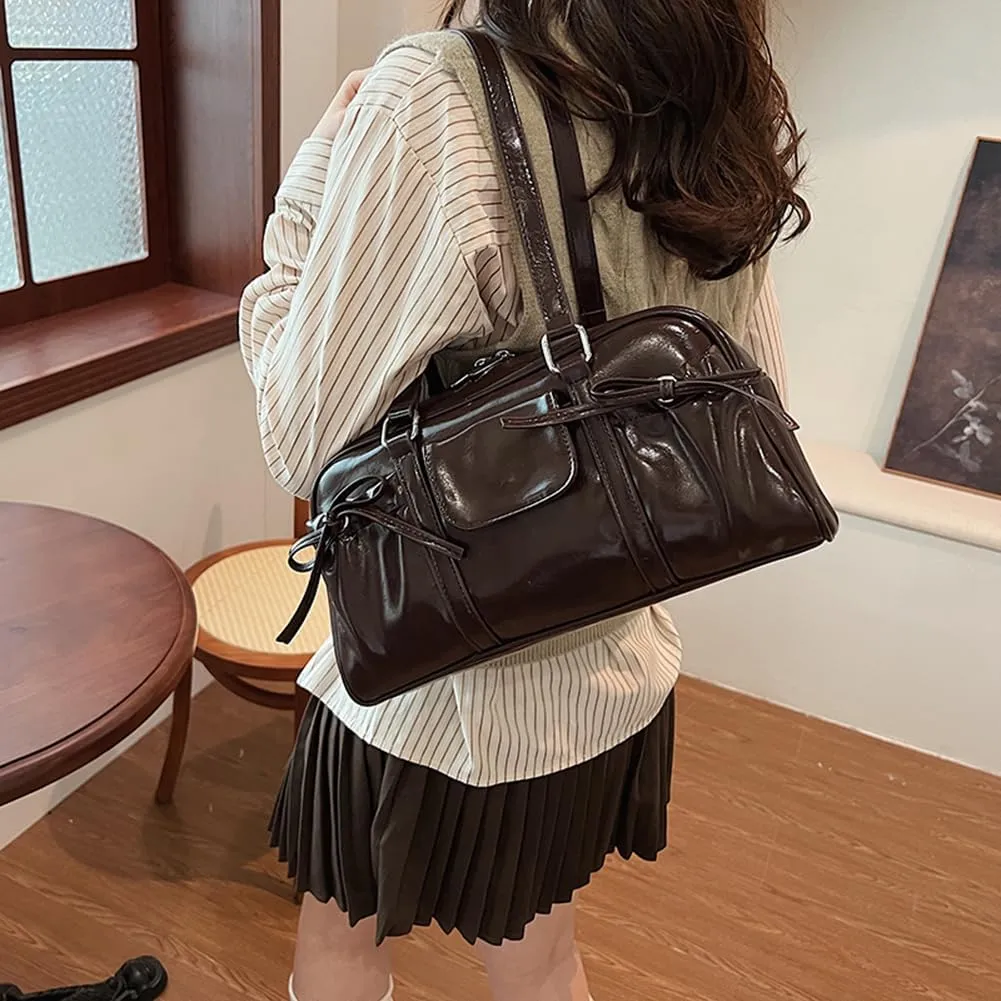 Ita Bag Cute Bow Purse Aesthetic Japanese Shoulder Bag Faux Leather Tote Bag Y2k Red Handbag Purse