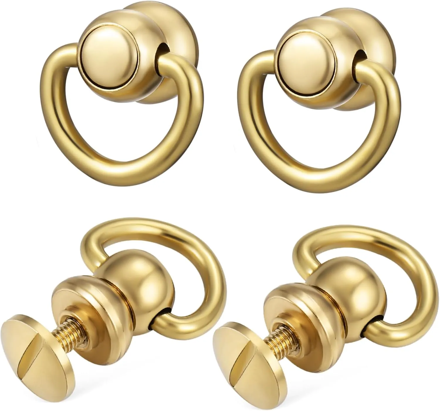IWOWHERO Vintage Brass Purse Hardware Small d Rivets Metal Strap Connectors Easy to Apply Fasteners for Handbags