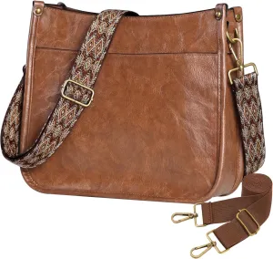 JAMfit Crossbody Bag for Women Vegan Leather Hobo Handbags Trendy Shoulder Purse Handbag With 2 Adjustable Strap