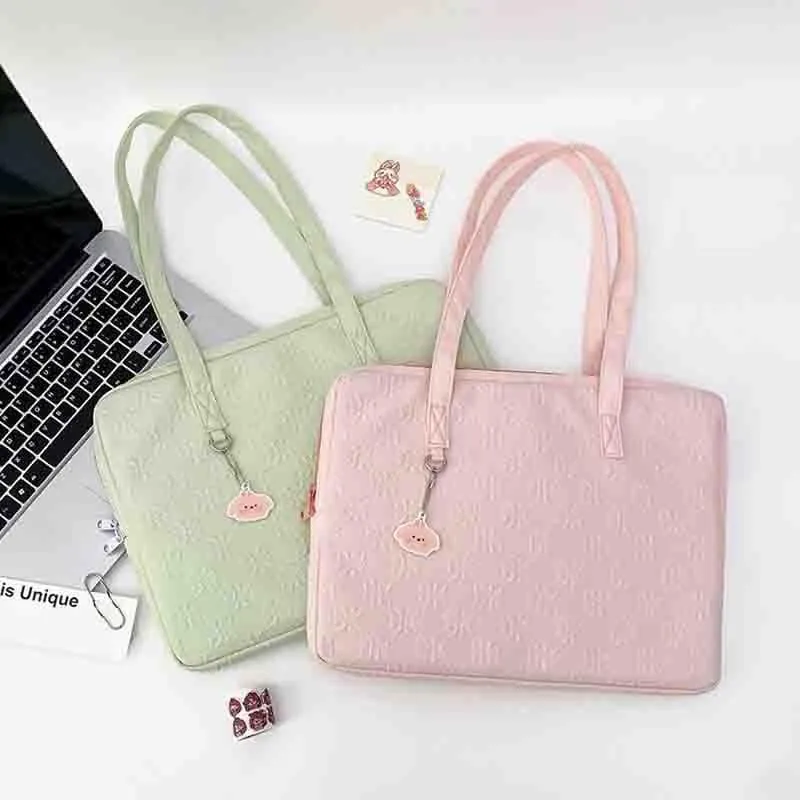 Japanese Cutecore Messenger Bag 11 Inch 13 Inch Kawaii Shoulder Handbags for Women Tote Laptop Bag with Accessories (Pink,13 inch)