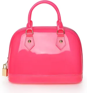 Jelly Crossbody Purse Shoulder Bag, Candy Color Tote Satchel Top-Handle Handbags for Women