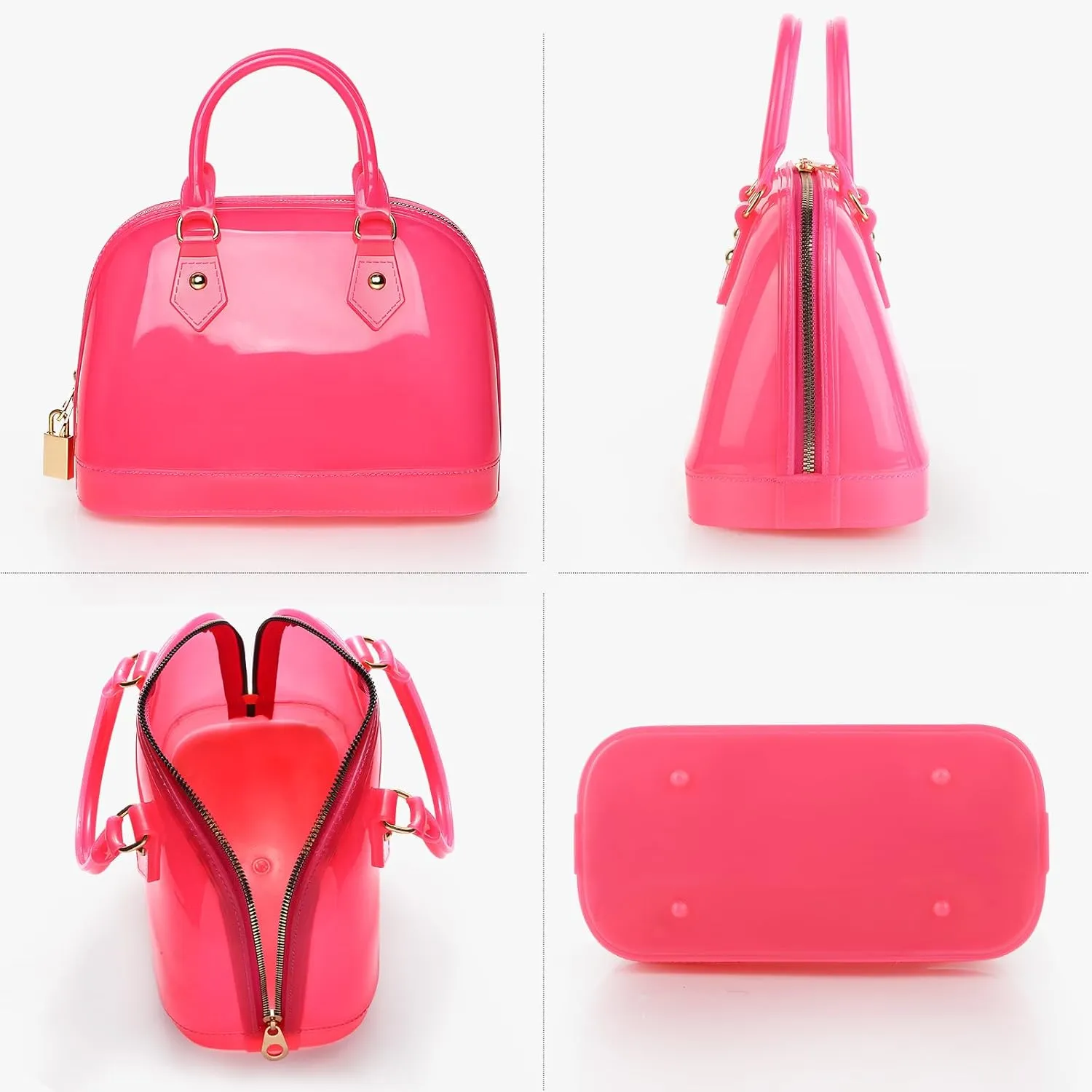 Jelly Crossbody Purse Shoulder Bag, Candy Color Tote Satchel Top-Handle Handbags for Women