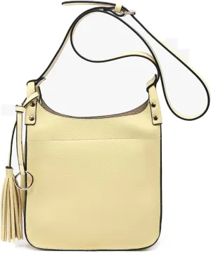JEN & CO. Lucinda Square Crossbody Bags for Women Vegan Leather Purses Adjustable Strap Shoulder Handbags with Tassel