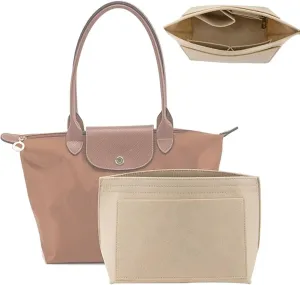 jiesinlov Purse Organizer Insert for Handbags,Felt Bag Organizers Suitable for Le Pliage Medium (Felt-Medium)