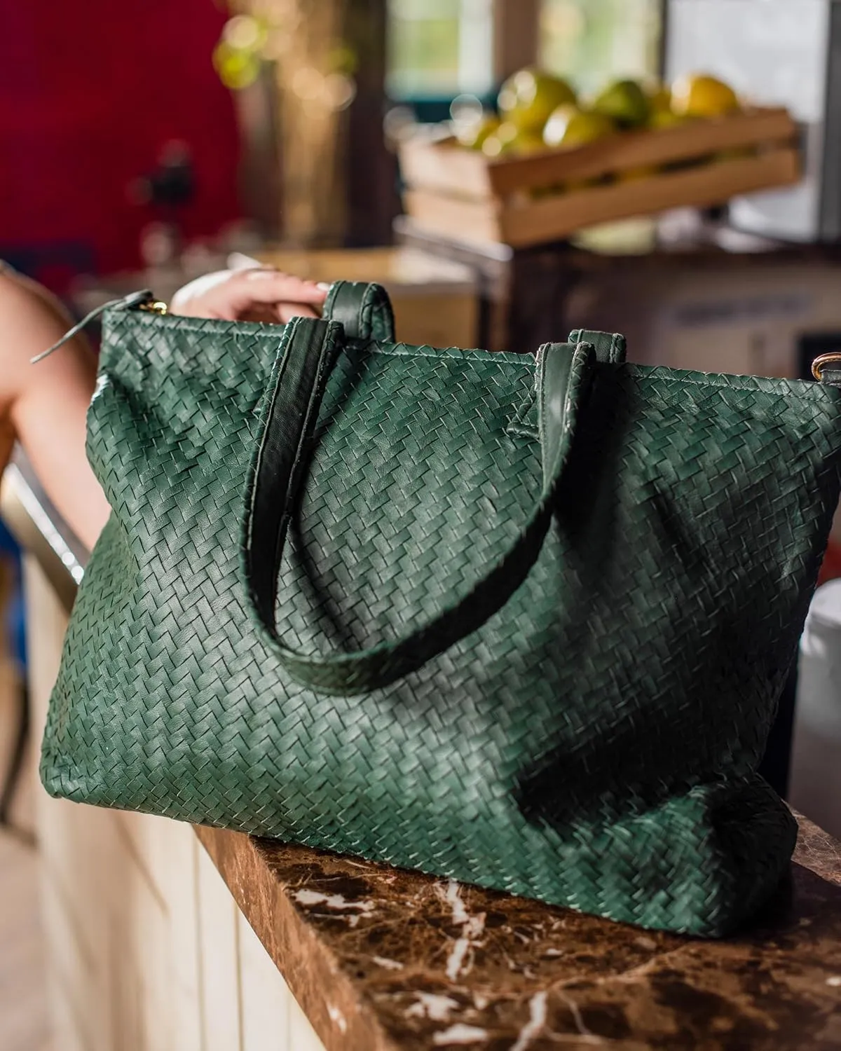 Jild Hobo Style Woven Bag for Women - Soft Handmade Genuine Leather Work Tote Bag - Cross Body Womens Purse