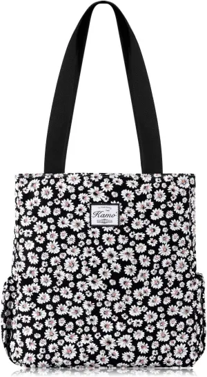 KAMO Floral Tote Bag - Waterproof Lightweight Handbags Travel Shoulder Bag for Hiking Yoga Gym Swimming Travel Beach