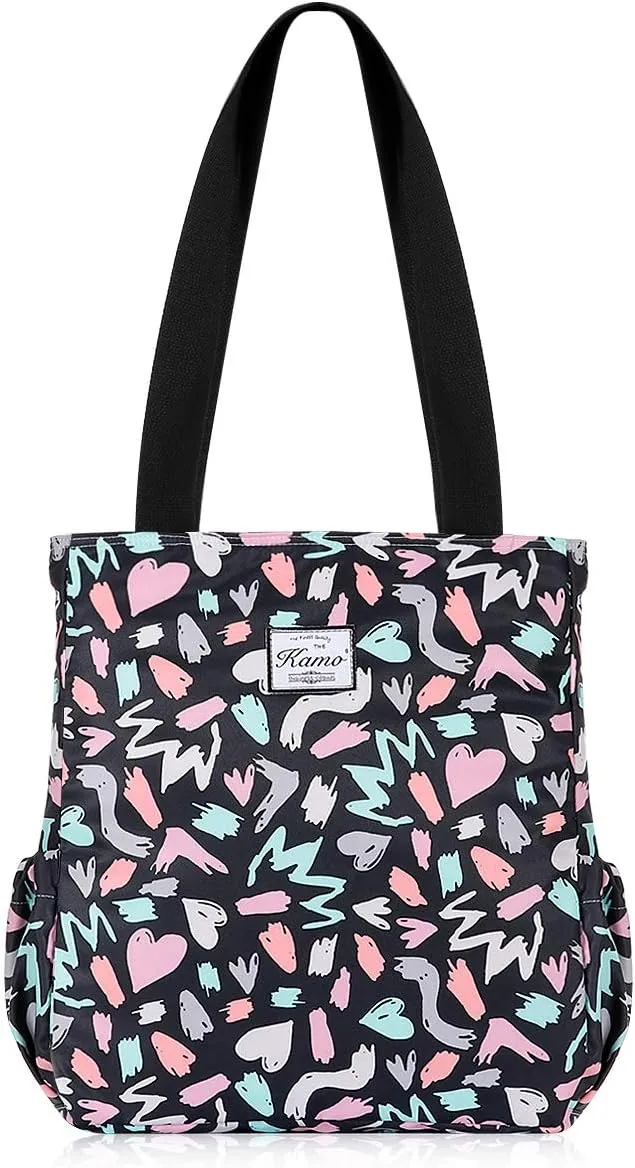 KAMO Floral Tote Bag - Waterproof Lightweight Handbags Travel Shoulder Bag for Hiking Yoga Gym Swimming Travel Beach