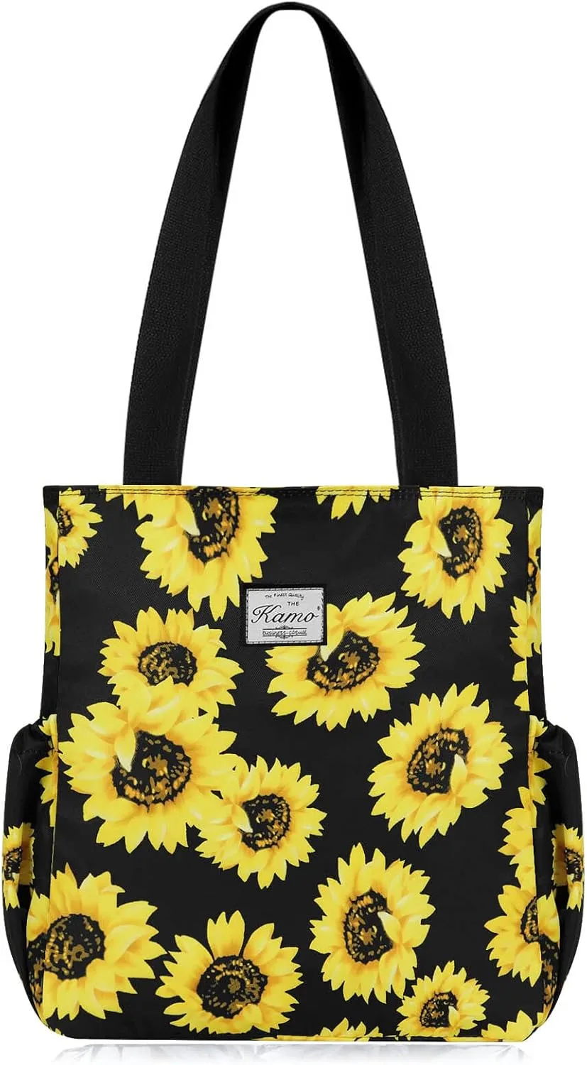 KAMO Floral Tote Bag - Waterproof Lightweight Handbags Travel Shoulder Bag for Hiking Yoga Gym Swimming Travel Beach