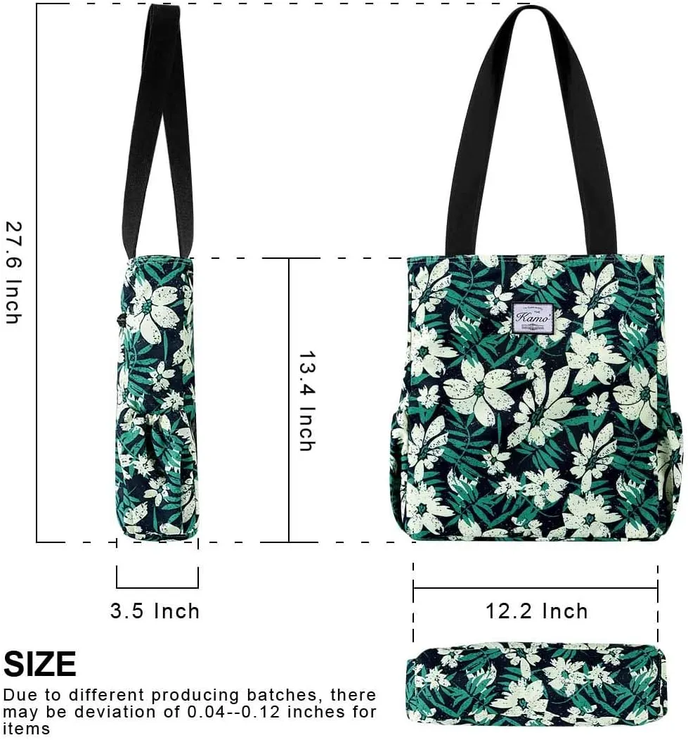 KAMO Floral Tote Bag - Waterproof Lightweight Handbags Travel Shoulder Bag for Hiking Yoga Gym Swimming Travel Beach