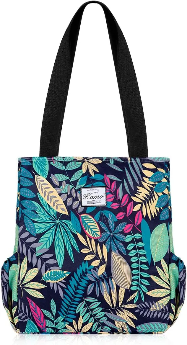 KAMO Floral Tote Bag - Waterproof Lightweight Handbags Travel Shoulder Bag for Hiking Yoga Gym Swimming Travel Beach
