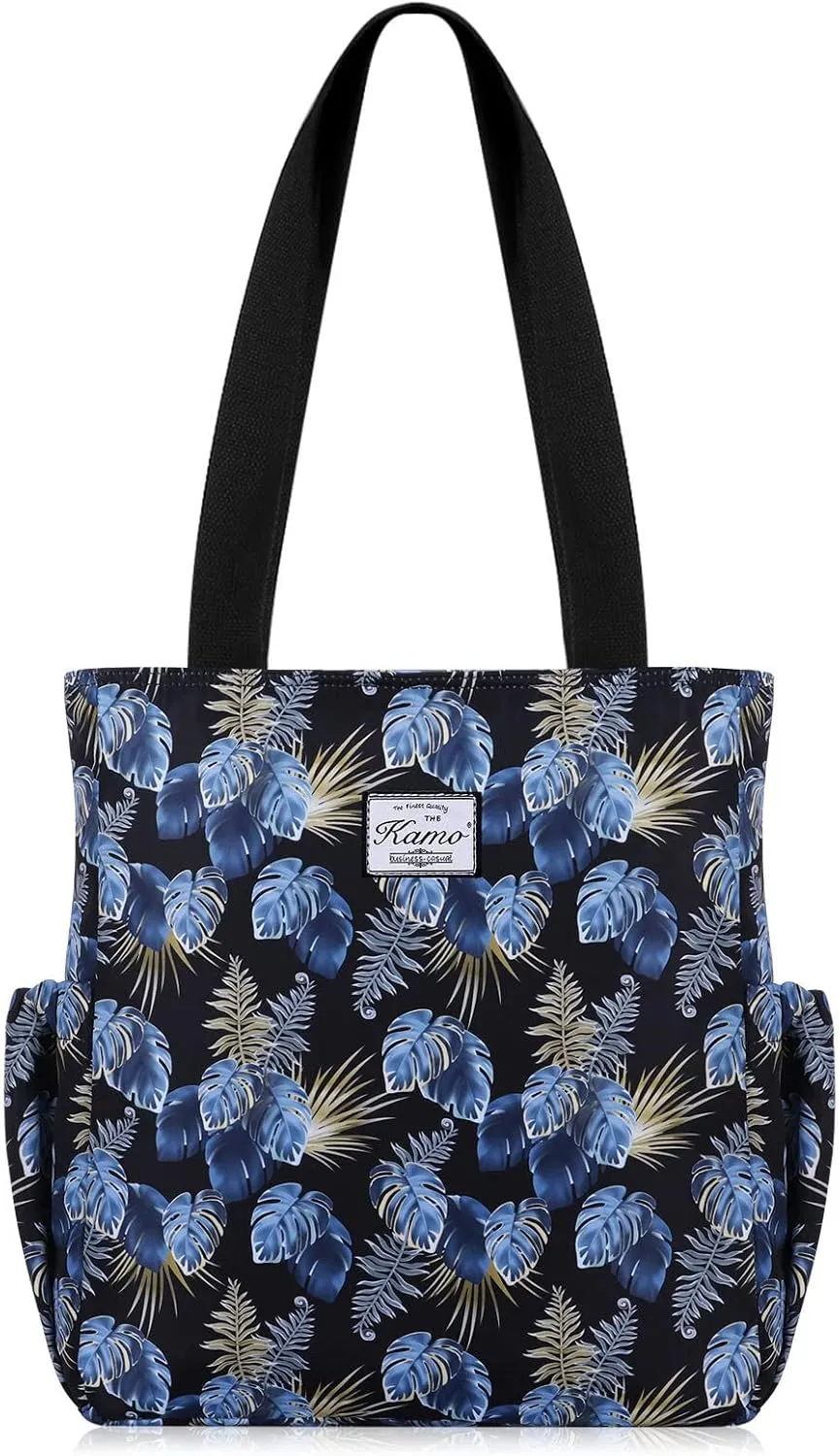 KAMO Floral Tote Bag - Waterproof Lightweight Handbags Travel Shoulder Bag for Hiking Yoga Gym Swimming Travel Beach