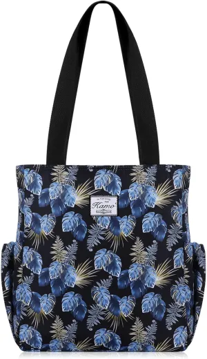 KAMO Floral Tote Bag - Waterproof Lightweight Handbags Travel Shoulder Bag for Hiking Yoga Gym Swimming Travel Beach