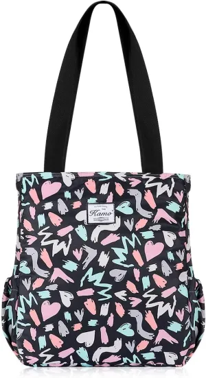 KAMO Floral Tote Bag - Waterproof Lightweight Handbags Travel Shoulder Bag for Hiking Yoga Gym Swimming Travel Beach