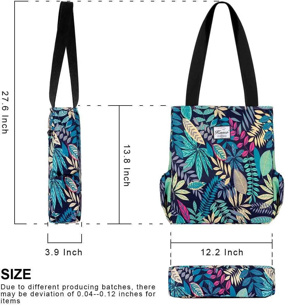 KAMO Floral Tote Bag - Waterproof Lightweight Handbags Travel Shoulder Bag for Hiking Yoga Gym Swimming Travel Beach