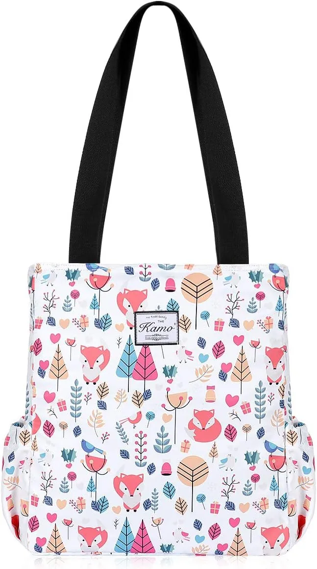 KAMO Floral Tote Bag - Waterproof Lightweight Handbags Travel Shoulder Bag for Hiking Yoga Gym Swimming Travel Beach