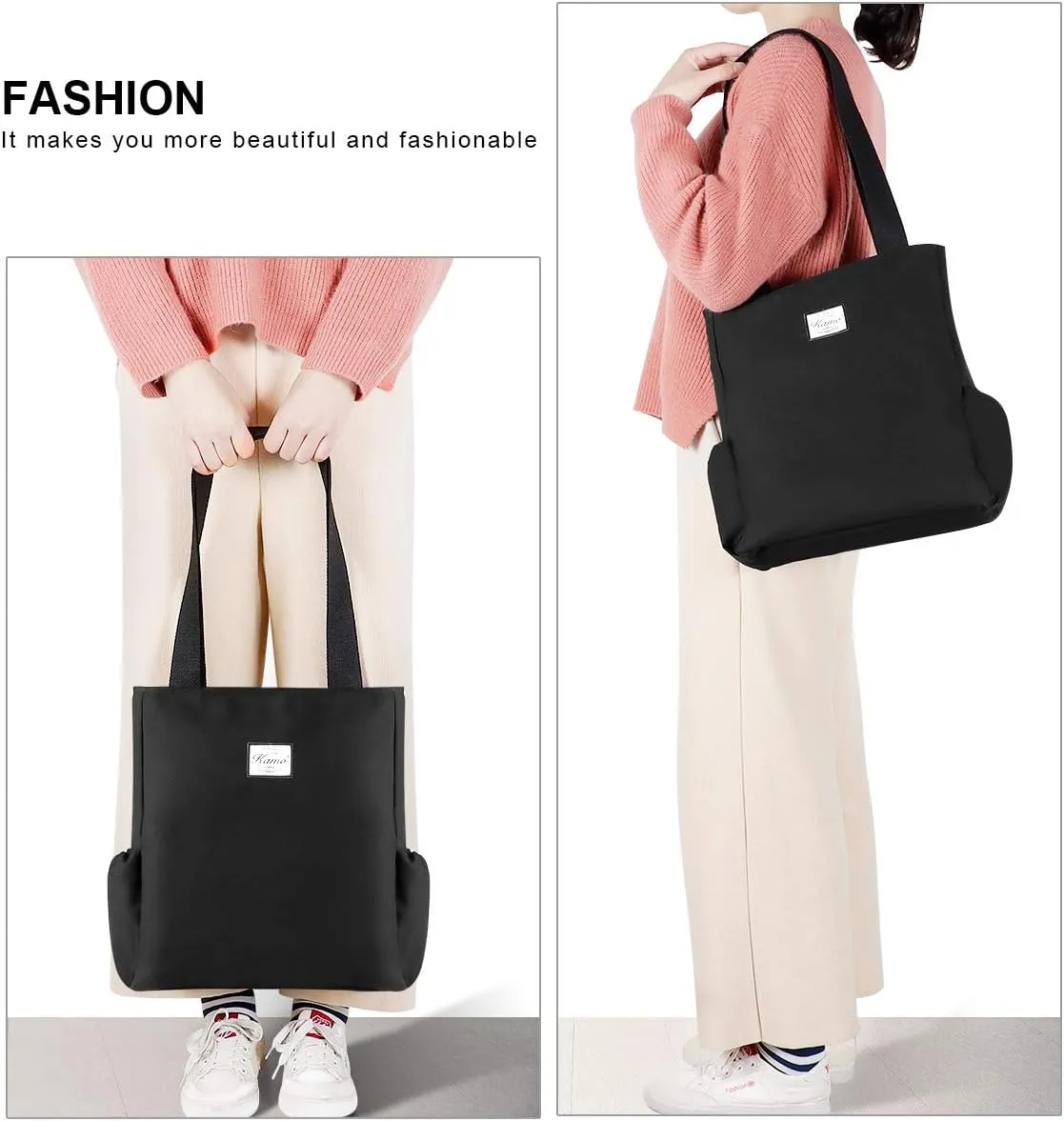 KAMO Floral Tote Bag - Waterproof Lightweight Handbags Travel Shoulder Bag for Hiking Yoga Gym Swimming Travel Beach