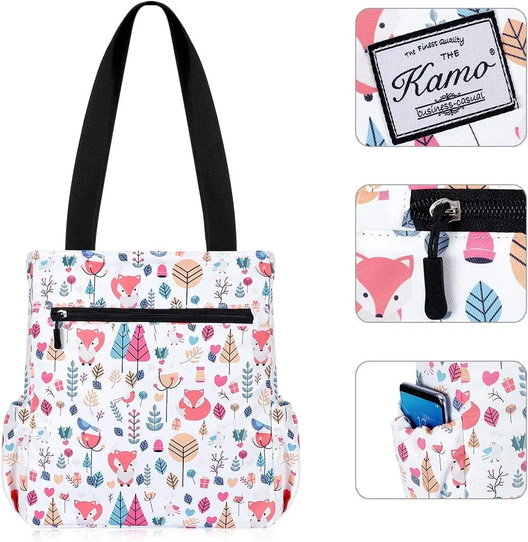 KAMO Floral Tote Bag - Waterproof Lightweight Handbags Travel Shoulder Bag for Hiking Yoga Gym Swimming Travel Beach