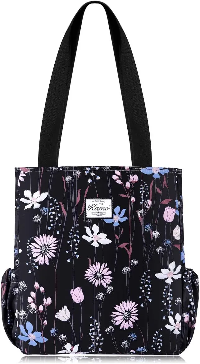 KAMO Floral Tote Bag - Waterproof Lightweight Handbags Travel Shoulder Bag for Hiking Yoga Gym Swimming Travel Beach