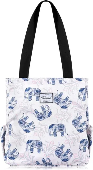 KAMO Floral Tote Bag - Waterproof Lightweight Handbags Travel Shoulder Bag for Hiking Yoga Gym Swimming Travel Beach
