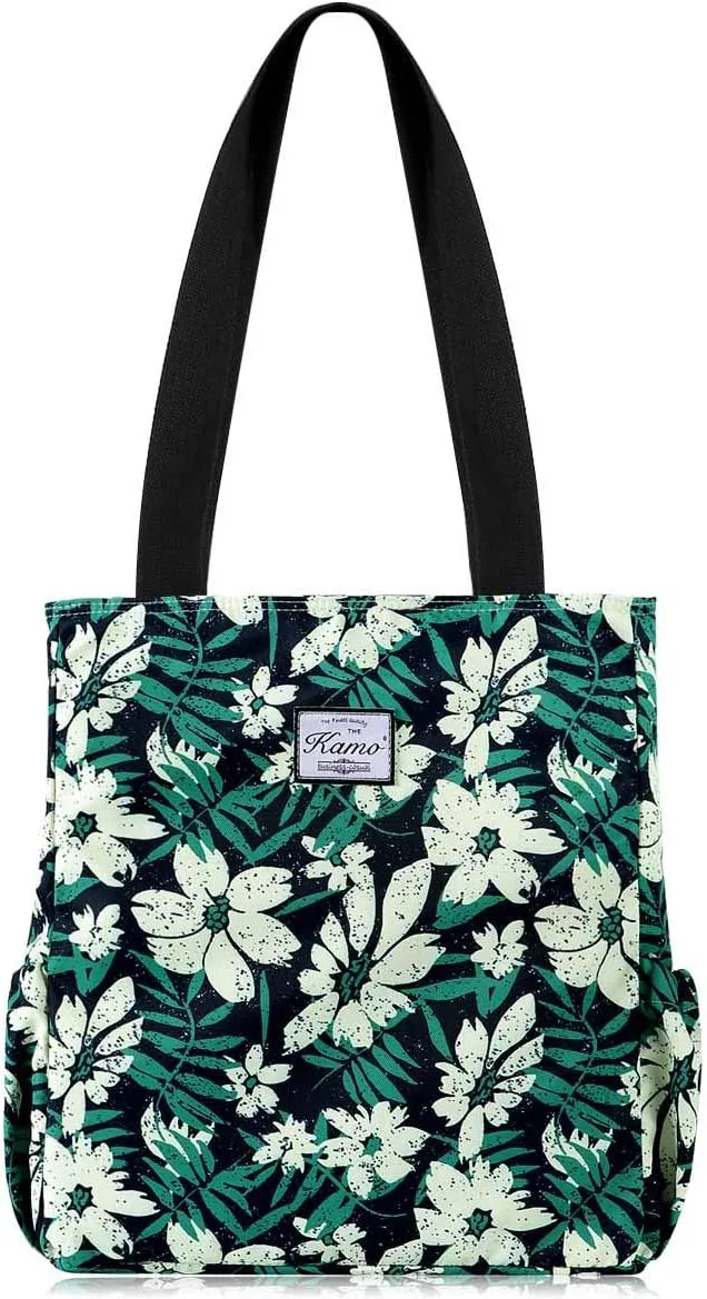 KAMO Floral Tote Bag - Waterproof Lightweight Handbags Travel Shoulder Bag for Hiking Yoga Gym Swimming Travel Beach