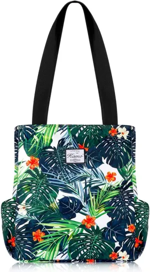 KAMO Floral Tote Bag - Waterproof Lightweight Handbags Travel Shoulder Bag for Hiking Yoga Gym Swimming Travel Beach
