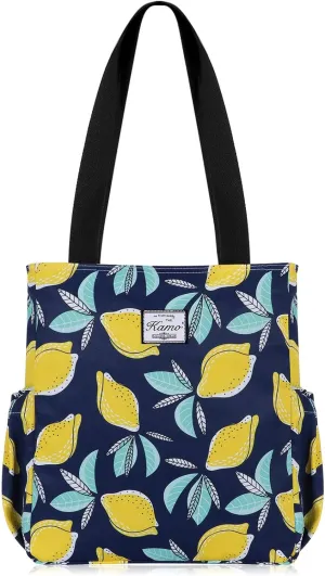 KAMO Floral Tote Bag - Waterproof Lightweight Handbags Travel Shoulder Bag for Hiking Yoga Gym Swimming Travel Beach