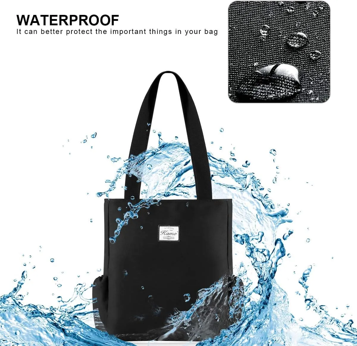 KAMO Floral Tote Bag - Waterproof Lightweight Handbags Travel Shoulder Bag for Hiking Yoga Gym Swimming Travel Beach