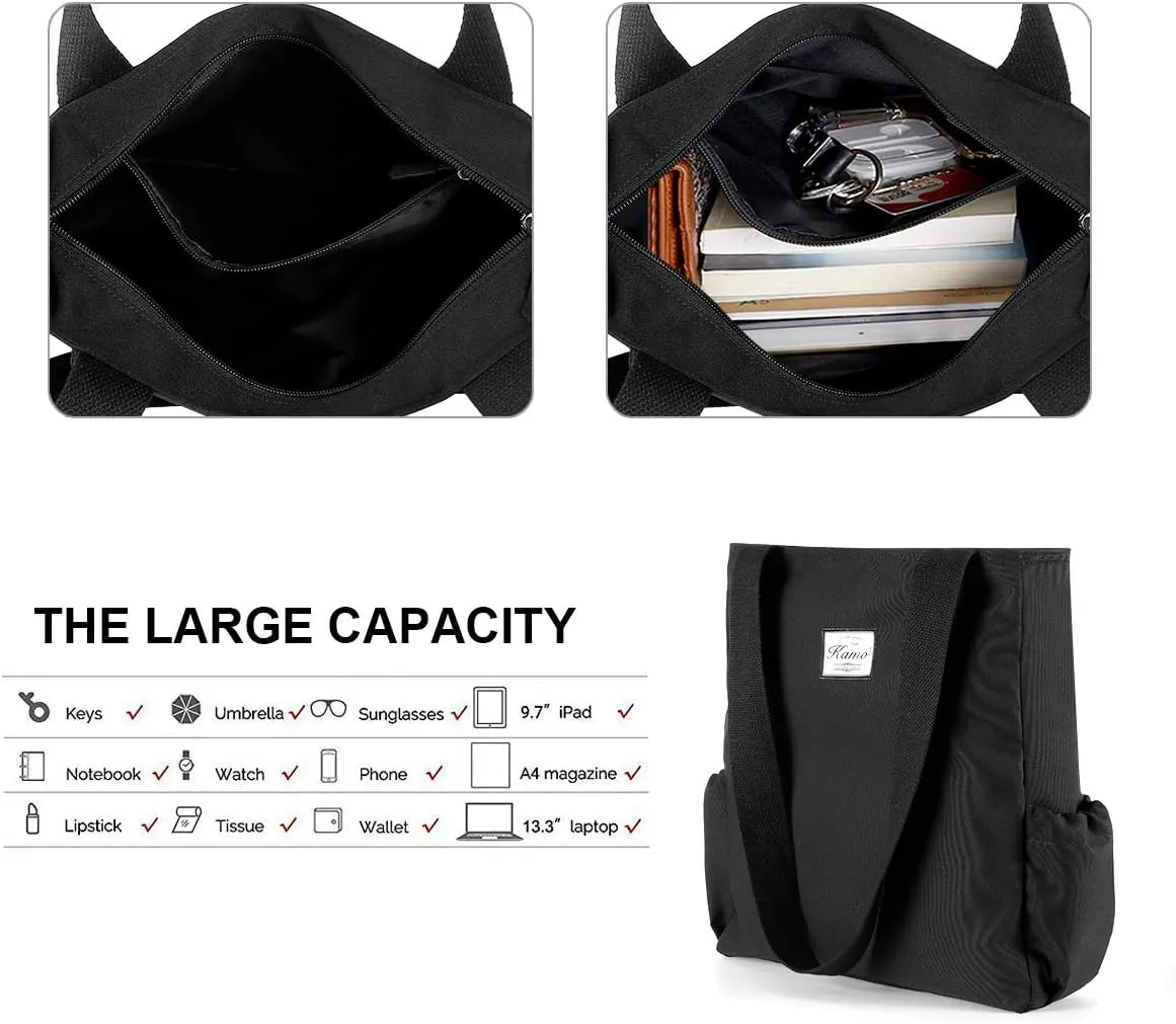 KAMO Floral Tote Bag - Waterproof Lightweight Handbags Travel Shoulder Bag for Hiking Yoga Gym Swimming Travel Beach