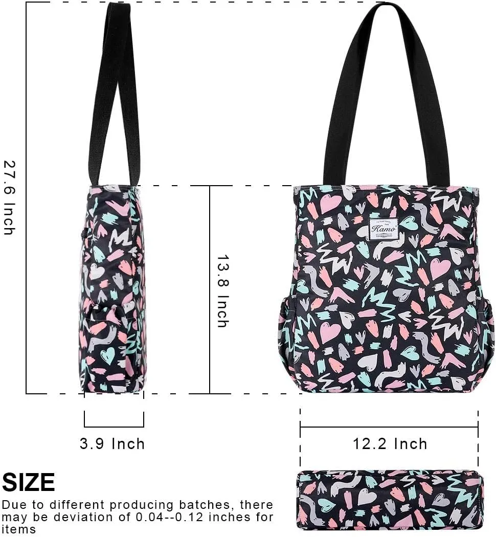 KAMO Floral Tote Bag - Waterproof Lightweight Handbags Travel Shoulder Bag for Hiking Yoga Gym Swimming Travel Beach