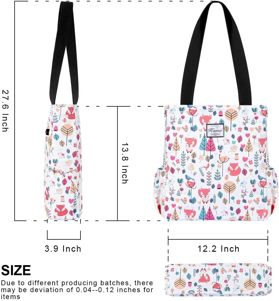 KAMO Floral Tote Bag - Waterproof Lightweight Handbags Travel Shoulder Bag for Hiking Yoga Gym Swimming Travel Beach