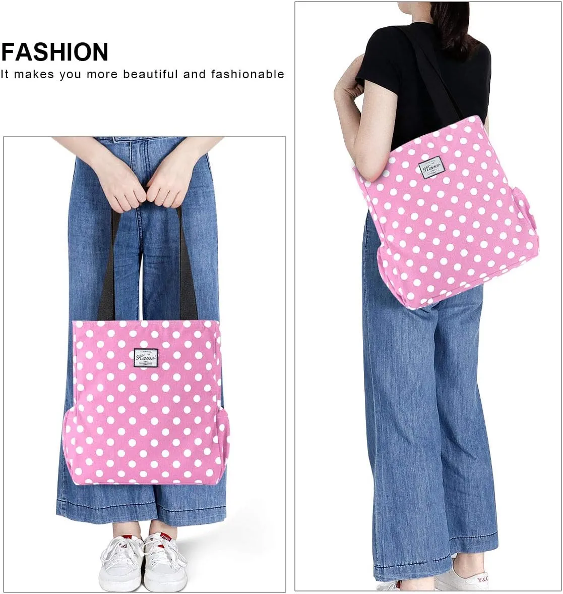 KAMO Floral Tote Bag - Waterproof Lightweight Handbags Travel Shoulder Bag for Hiking Yoga Gym Swimming Travel Beach