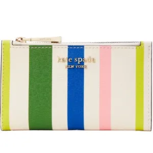 KATE SPADE BRADLEY BREEZY STRIPE LEATHER BI-FOLD WALLET