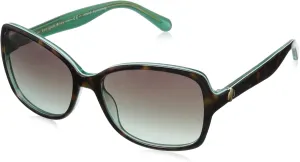 Kate Spade New York womens Ayleen Sunglasses, Havana Green/Gray Gradient Aqua, 56 mm US