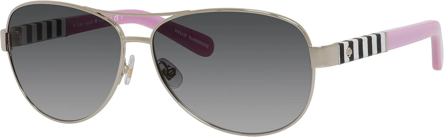 Kate Spade New York Women's Dalia Aviator Sunglasses, Silver & Gray Gradient, 58 mm
