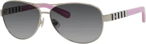 Kate Spade New York Women's Dalia Aviator Sunglasses, Silver & Gray Gradient, 58 mm