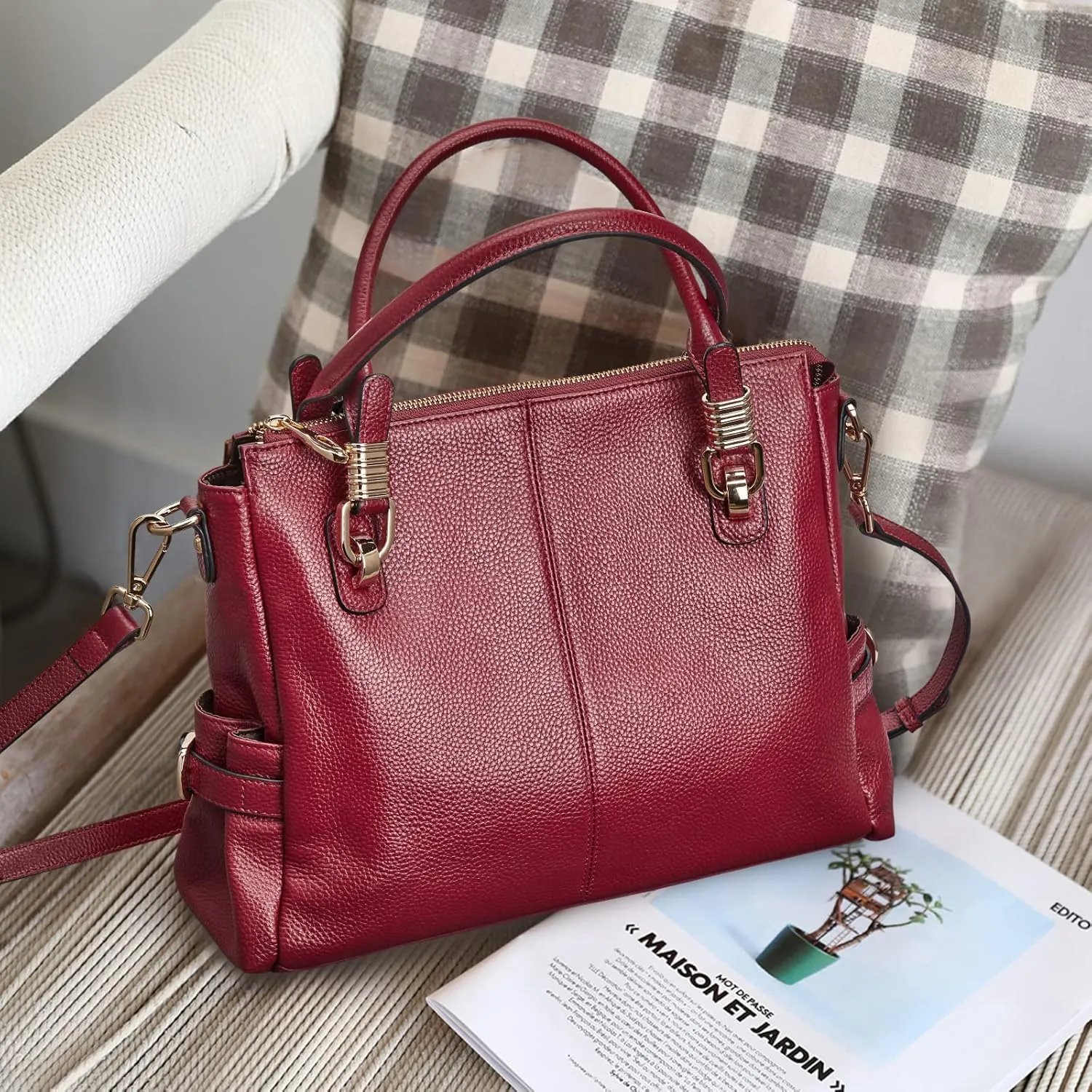 Kattee Soft Women Genuine Leather Purses and Handbags Satchel Tote Shoulder Bag